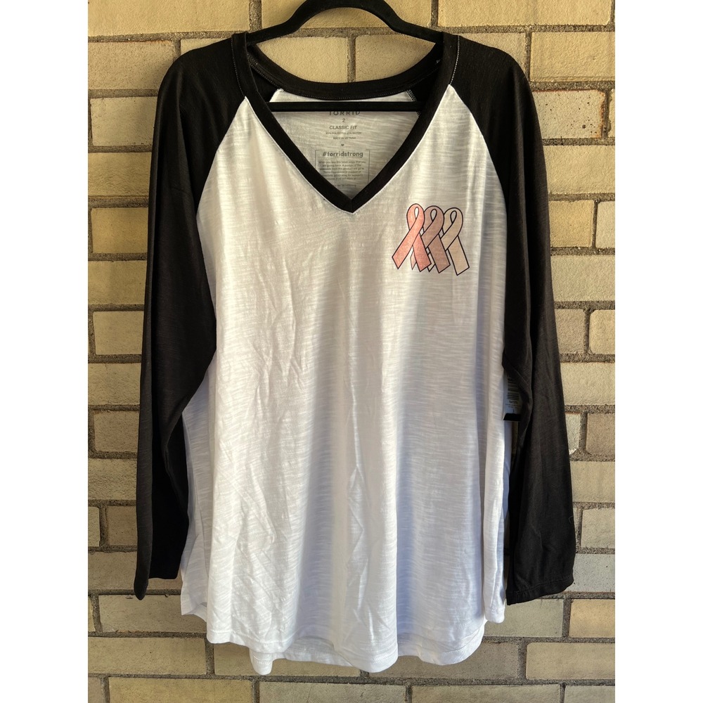 Torrid Breast Cancer Awareness Love Hope Fight Cure Raglan Tee Plus Size 2X NWT